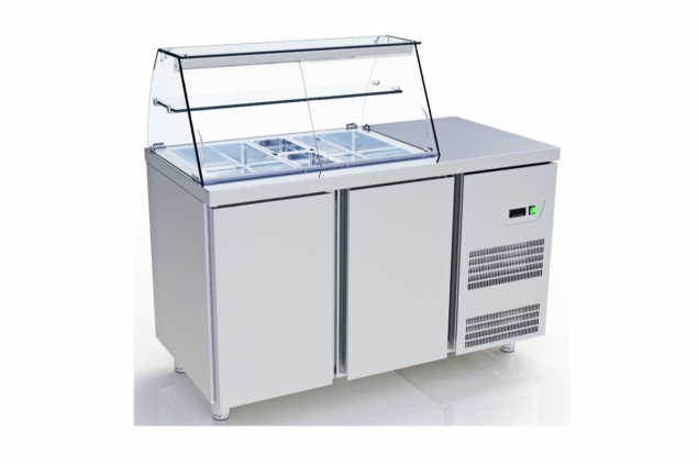 REFRIGERATED DISPLAY FOR SALADS WITH 2 DOORS